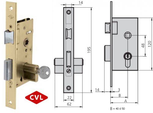 CERRADURA EMBUTIR CVL 1960/2