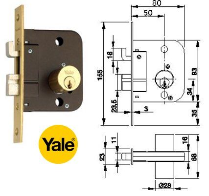 CERRADURA EMBUTIR ANTIPALANCA YALE 49