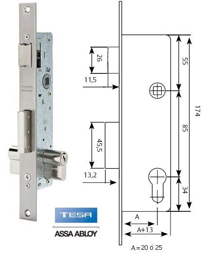 CERRADURA TESA 2210