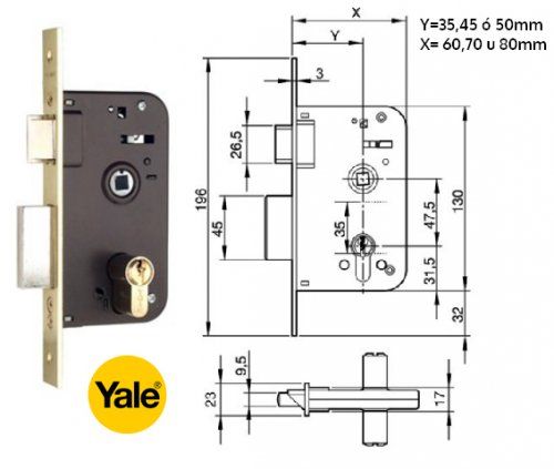 CERRADURA EMBUTIR YALE 600