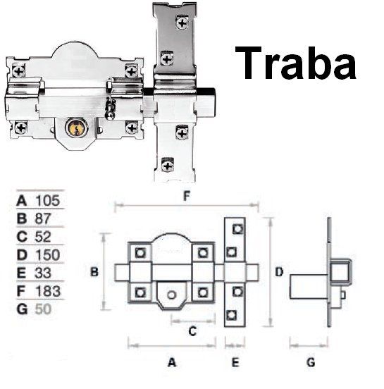 CERROJO TRABA 101L