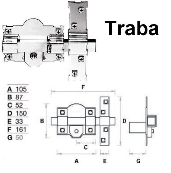 CERROJO TRABA 101R