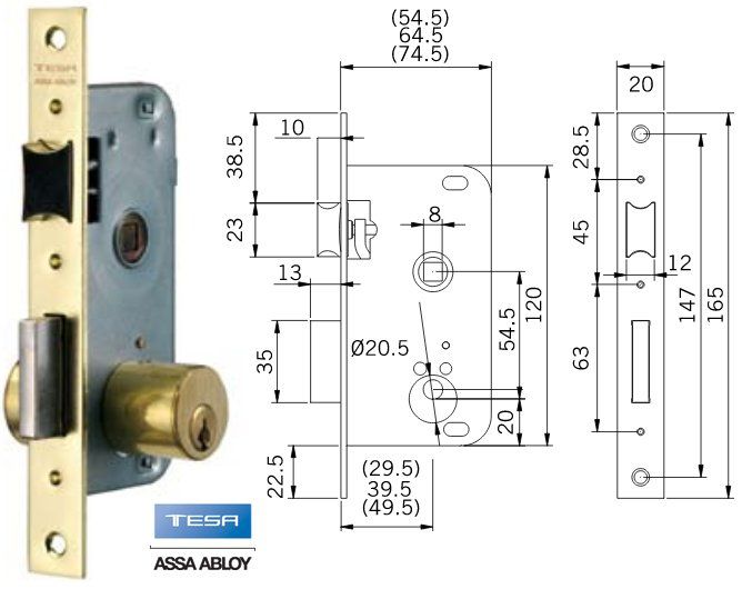 CERRADURA EMBUTIR TESA 2000HL