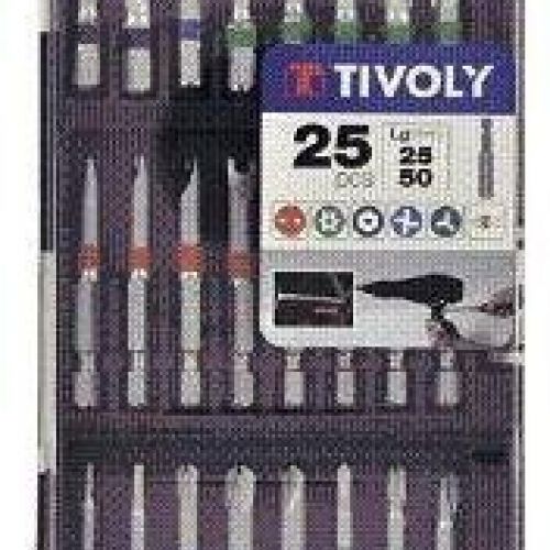KIT PUNTAS ATORNILLAR SEGURIDAD TIVOLY 25 pzas