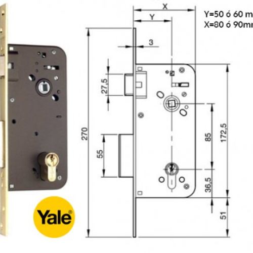 CERRADURA EMBUTIR YALE 800