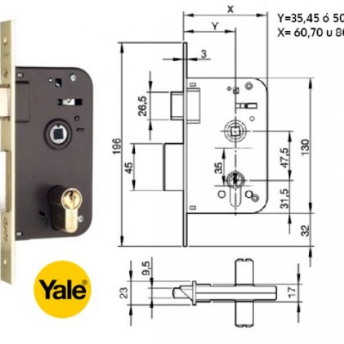 CERRADURA EMBUTIR YALE 600
