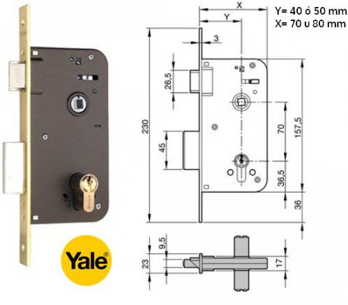 CERRADURA EMBUTIR YALE 700