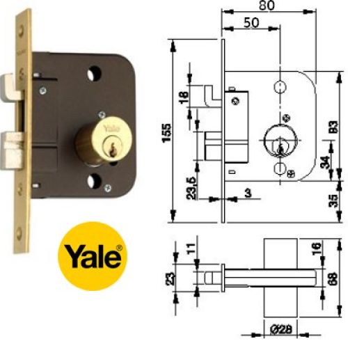 CERRADURA EMBUTIR ANTIPALANCA YALE 49