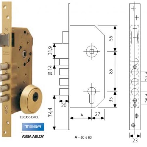 CERRADURA EMBUTIR TESA R200B