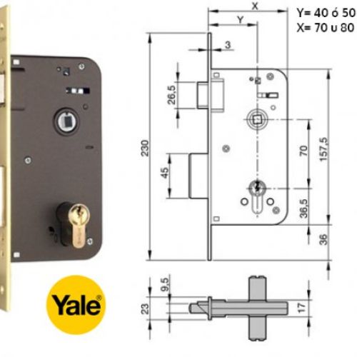 CERRADURA EMBUTIR YALE 700