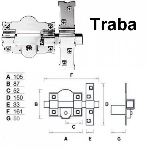 CERROJO TRABA 101R