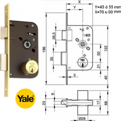CERRADURA EMBUTIR YALE 50HL
