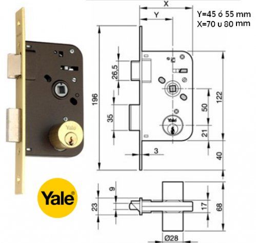 CERRADURA EMBUTIR YALE 50HL